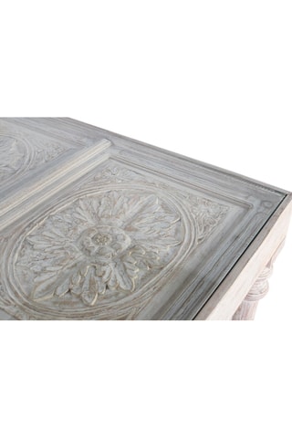 Table à manger en bois de manguier - Blanc décapé - 200 x 77 x 100 cm