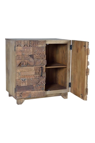Buffet 2 portes en bois - Naturel - 90 x 90 x 50 cm