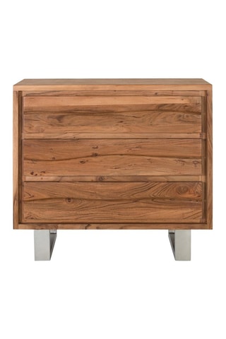 Commode 3 tiroirs en acacia - Naturel - 81 x 91 x 91 cm