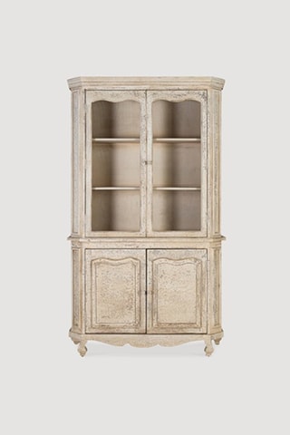 Vitrine 4 portes en bois - Beige - 120 x 207 x 40 cm