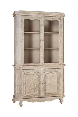 Vitrine 4 portes en bois - Beige - 120 x 207 x 40 cm