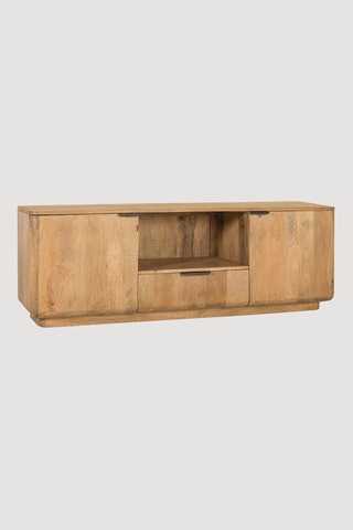 Meuble TV 2 portes - Naturel - 160 x 56 x 40 cm