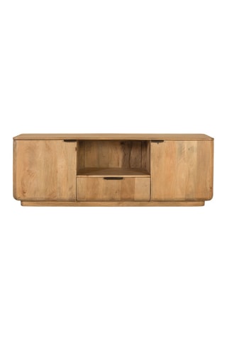 Meuble TV 2 portes - Naturel - 160 x 56 x 40 cm