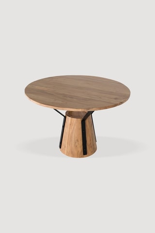Table à manger en bois - Marron et noir - 76 x 116 x 116 cm