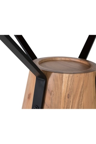 Table à manger en bois - Marron et noir - 76 x 116 x 116 cm