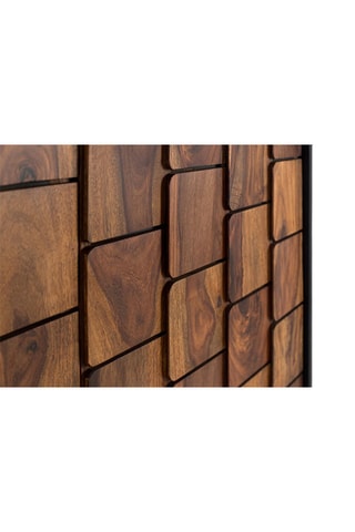 Meuble de bar 4 portes en manguier et bois de sheesam - 108 x 129 x 40 cm