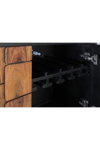 Meuble de bar 4 portes en manguier et bois de sheesam - 108 x 129 x 40 cm