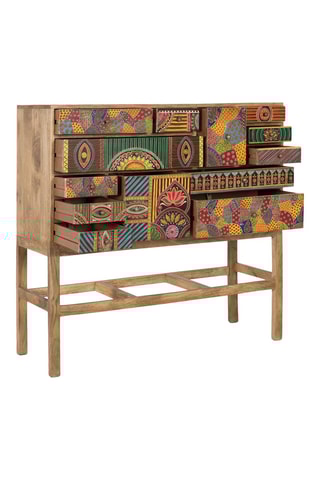 Console 13 tiroirs en manguier - 100 x 105 x 36 cm