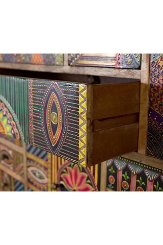 Console 13 tiroirs en manguier - 100 x 105 x 36 cm