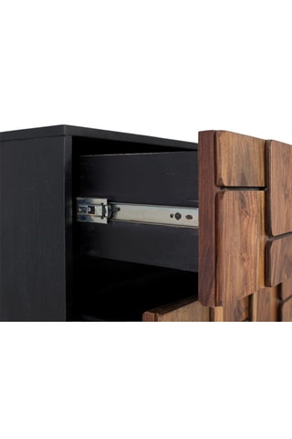 Commode 3 tiroirs en manguier et bois de sheesam - 82 x 85 x 40 cm