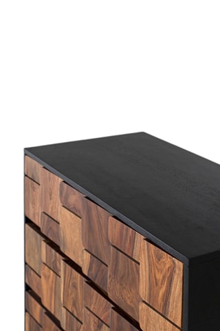 Commode 3 tiroirs en manguier et bois de sheesam - 82 x 85 x 40 cm