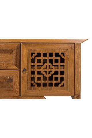 Meuble TV 2 portes en teck - 180 x 60 x 38 cm