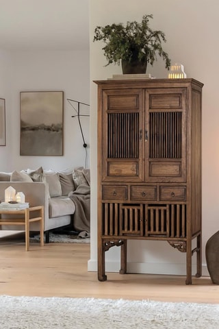 Armoire 4 portes en teck - 96 x 176 x 43 cm