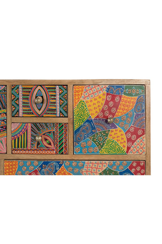 Commode 14 tiroirs en manguier - 120 x 91 x 40 cm