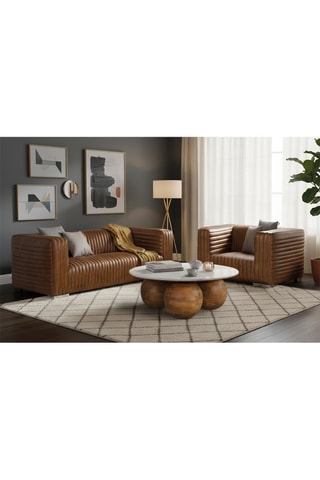 Fauteuil - Marron - En cuir