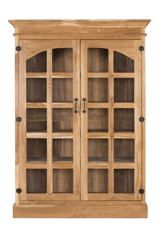 Vitrine 2 portes en teck - 130 x 180 x 45 cm