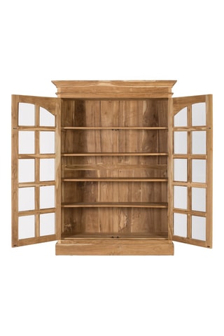 Vitrine 2 portes en teck - 130 x 180 x 45 cm