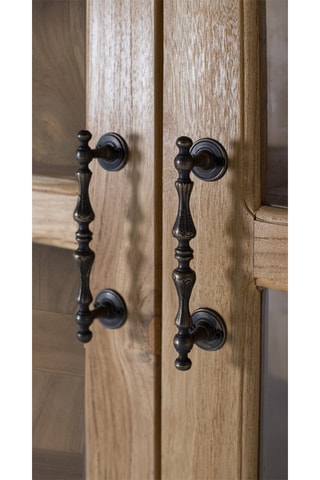 Vitrine 2 portes en teck - 130 x 180 x 45 cm