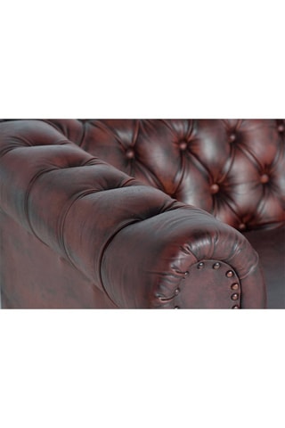 Canapé 3 places - Marron - Cuir vieilli