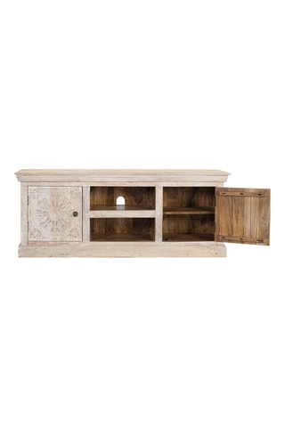 Meuble TV 2 portes en manguier - 152 x 60 x 40 cm