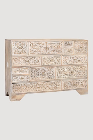 Commode 14 tiroirs en manguier - 115 x 80 x 36 cm