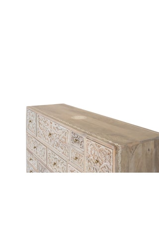 Commode 14 tiroirs en manguier - 115 x 80 x 36 cm