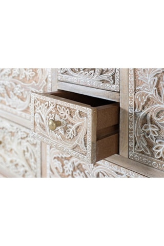 Commode 14 tiroirs en manguier - 115 x 80 x 36 cm