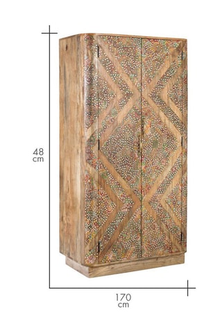 Armoire 2 portes en manguier massif - 90 x 170 x 48 cm
