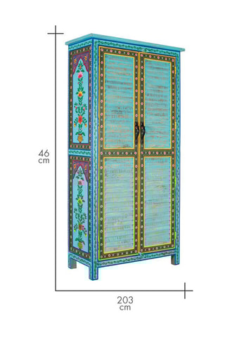 Armoire 2 portes en manguier - 101 x 203 x 46 cm