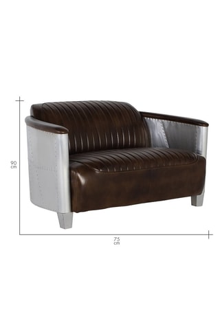 Canapé - Marron - 2 places - En cuir