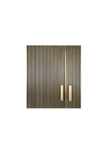 Armoire 2 portes - Noir et doré - Structure en bois de manguier - 85 x 163 x 40 cm