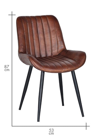 Chaise - Marron - En cuir