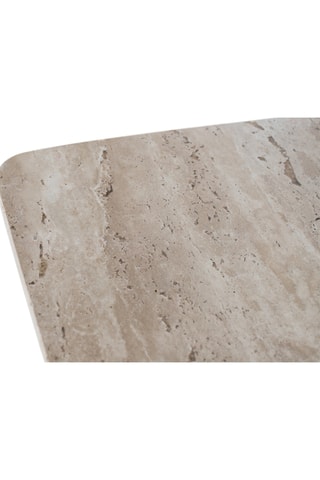 Table basse - Gris et bronze - Plateau en marbre - 70 x 41 x 70 cm