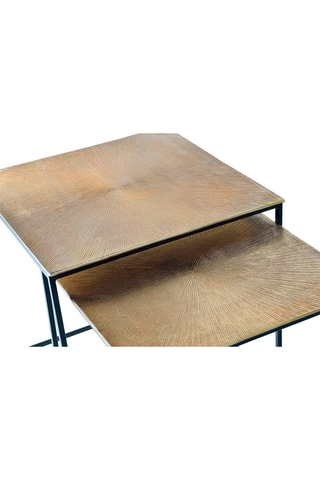 2 tables gigognes - Doré et noir - 55 x 56 x 55 cm et 50 x 51 x 50 cm