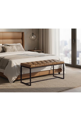 Banc - Marron - En cuir