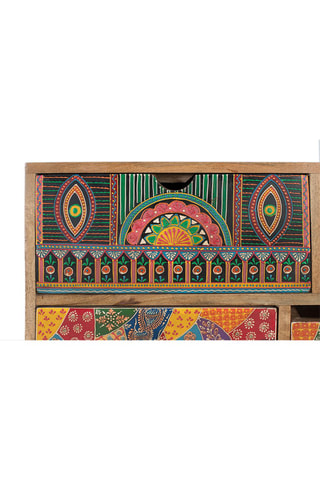 Commode 10 tiroirs en manguier - 70 x 90 x 30 cm