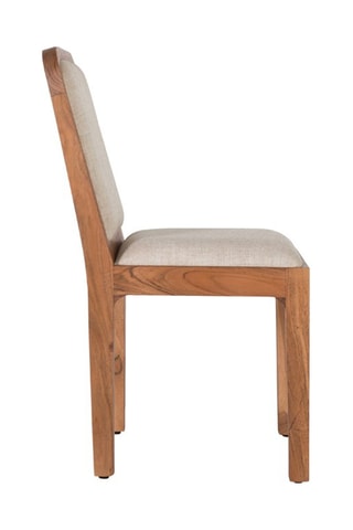 2 chaises - Naturel et beige - Structure en acacia