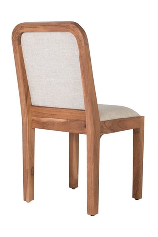 2 chaises - Naturel et beige - Structure en acacia