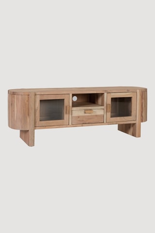 Meuble TV 2 portes en acacia et manguier - 149 x 51 x 40 cm