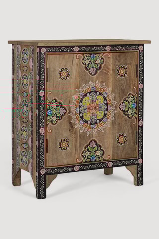 Meuble de rangement 2 portes en manguier - 77 x 66 x 34 cm