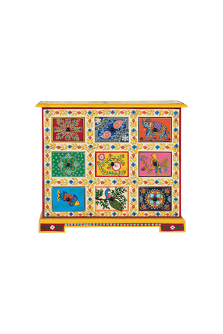 Commode 9 tiroirs en manguier - 70 x 60 x 30 cm