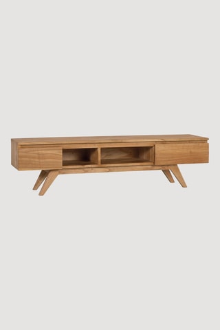 Meuble TV 2 tiroirs en bois de mindi - 150 x 40 x 35 cm
