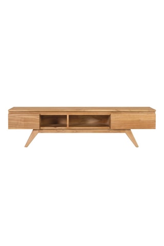 Meuble TV 2 tiroirs en bois de mindi - 150 x 40 x 35 cm