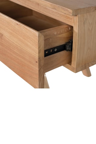 Meuble TV 2 tiroirs en bois de mindi - 150 x 40 x 35 cm