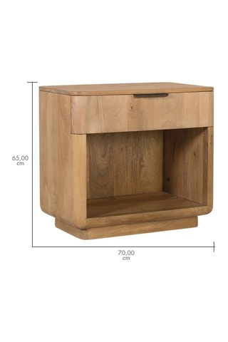 Table de chevet en bois de manguier - 66 x 60 x 40 cm