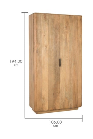 Armoire 2 portes en bois de manguier - 100 x 190 x 40 cm