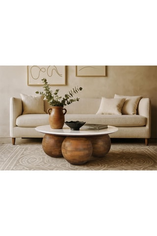 Table basse en marbre - 90 x 46 x 90 cm