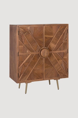 Buffet 2 portes en manguier massif - 90 x 110 x 45 cm