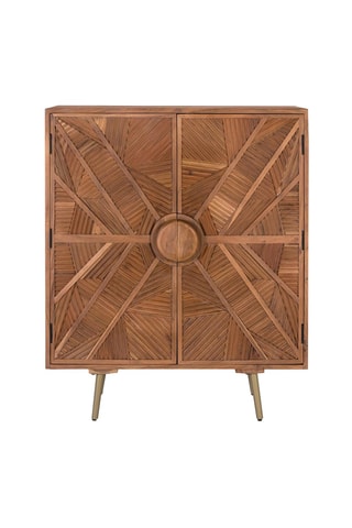 Buffet 2 portes en manguier massif - 90 x 110 x 45 cm