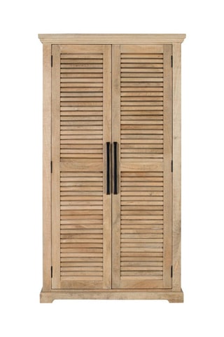 Armoire 2 portes en bois de manguier -  Naturel - 185 x 105 x 46 cm